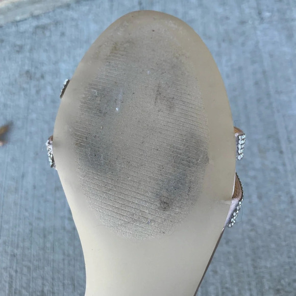 BADGLEY MISCHKA LOW BLOCK HEEL SANDLE FOOT STRAP ANKLE STRAP BUCKLE - Picture 9 of 9